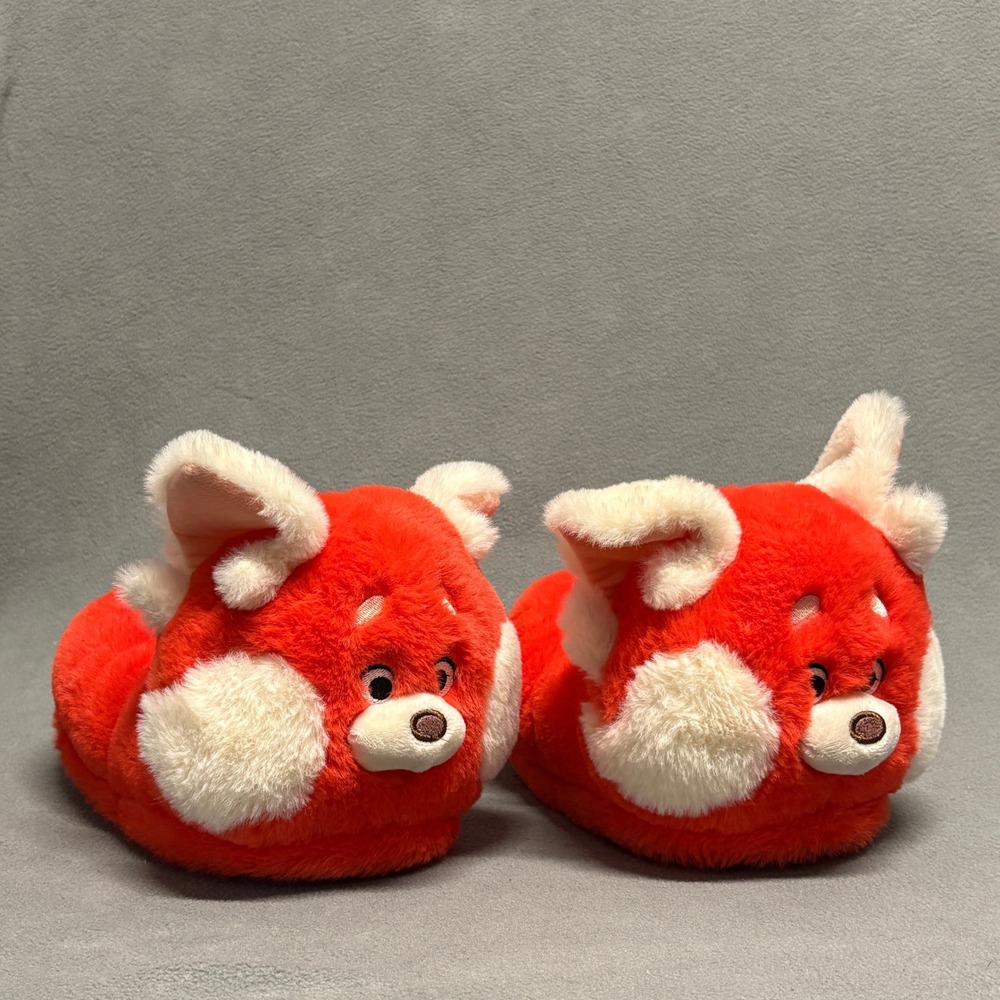 Disney Red‎ Panda Slippers Size US 2/3 Plush Slip-On House Shoes Kids
